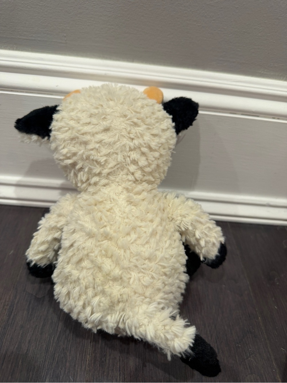 Dog Pet Plush Cow Stuffed Animal - Black, Cream, Tan 12” in Toy - Picture 3 of 5